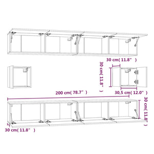 vidaXL 6-tlg. TV-Schrank-Set Sonoma-Eiche Holzwerkstoff