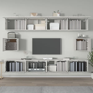 vidaXL 6-tlg. TV-Schrank-Set Betongrau Holzwerkstoff