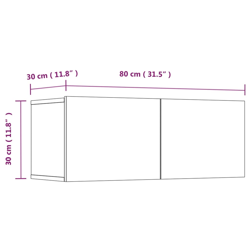 vidaXL 4-tlg. TV-Schrank-Set Grau Sonoma Holzwerkstoff