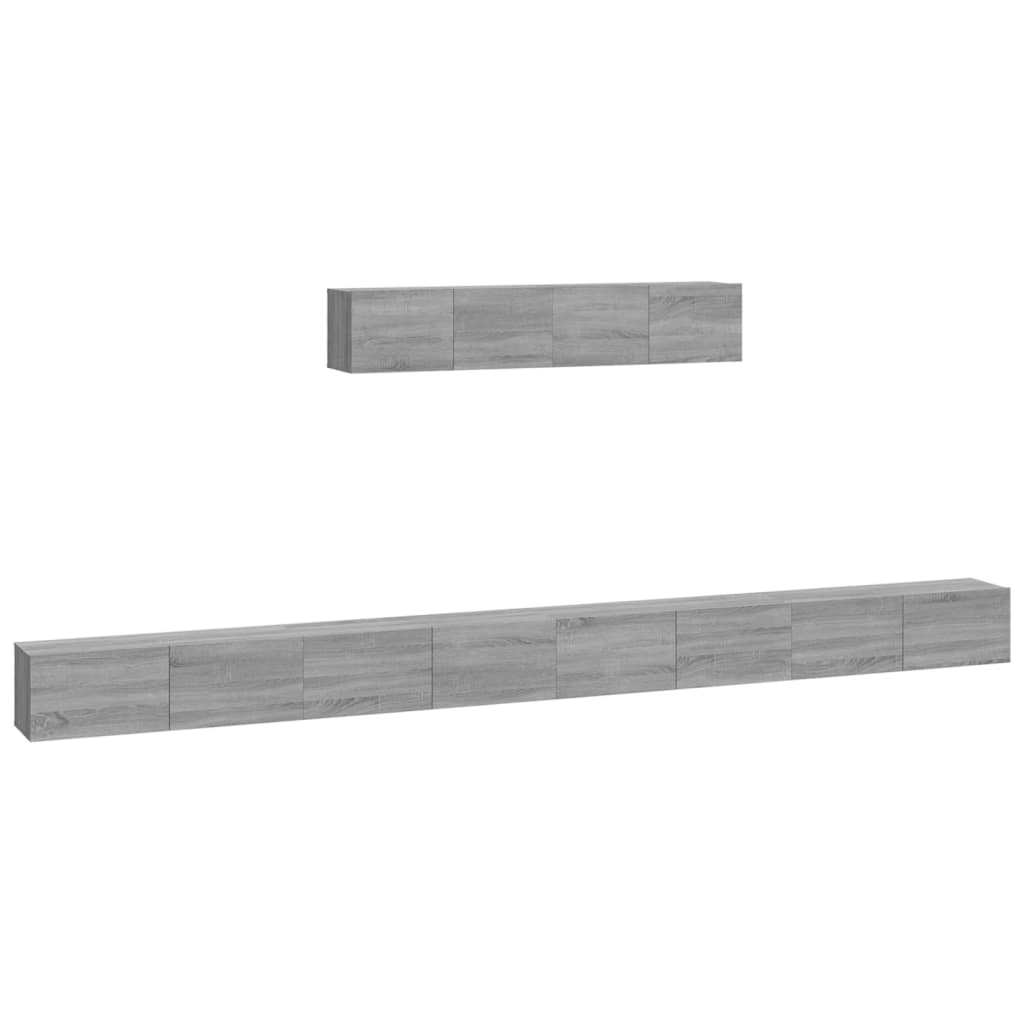 vidaXL 6-tlg. TV-Schrank-Set Grau Sonoma Holzwerkstoff