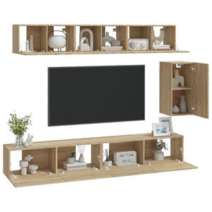 vidaXL 6-tlg. TV-Schrank-Set Sonoma-Eiche Holzwerkstoff