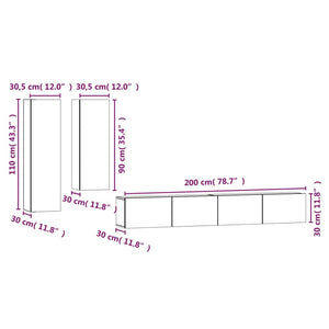 4-tlg. TV-Schrank-Set Betongrau Holzwerkstoff Stilecasa