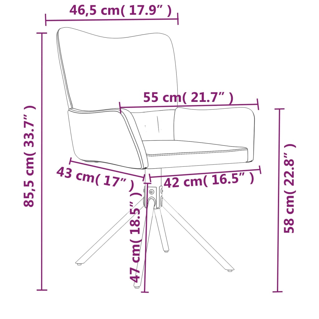 vidaXL Esszimmerstühle 2 Stk. Drehbar Rosa Samt