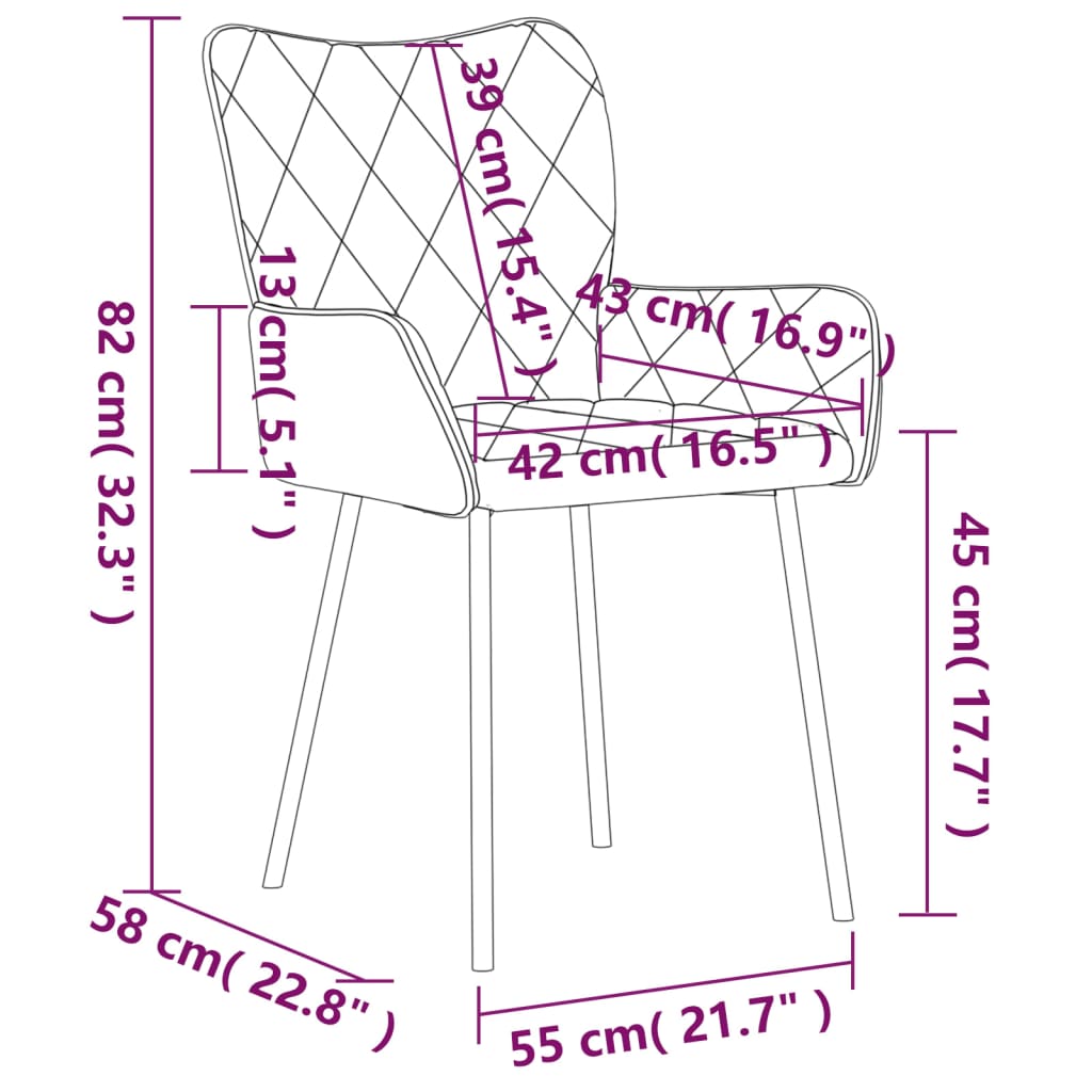 vidaXL Esszimmerstühle 2 Stk. Dunkelgrau Stoff