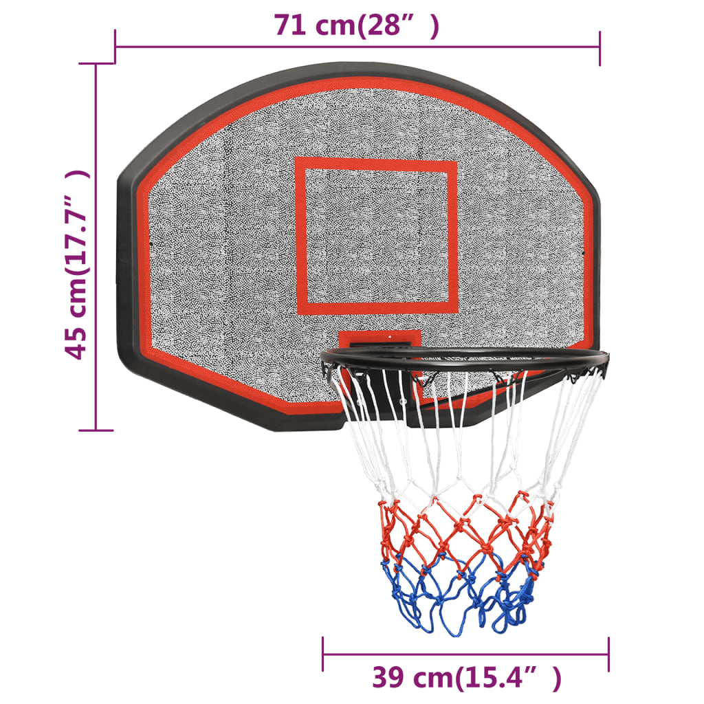 Basketballkorb Schwarz 71x45x2 cm Polyethylen Stilecasa