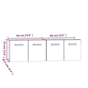 vidaXL Wandschränke 2 Stk. Grau Sonoma 60x36,5x35 cm Holzwerkstoff