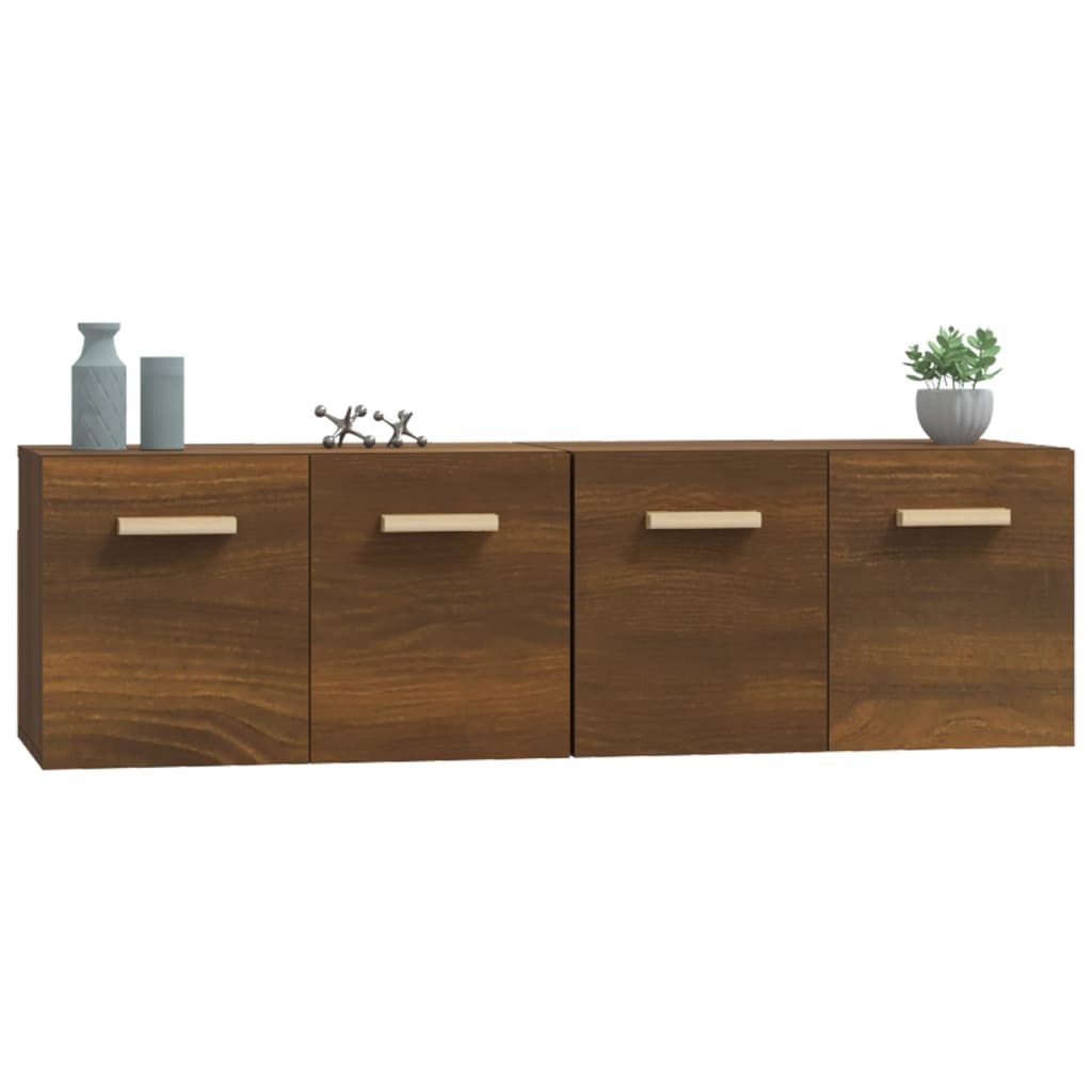 vidaXL Wandschränke 2Stk Braun Eichen-Optik 60x36,5x35cm Holzwerkstoff