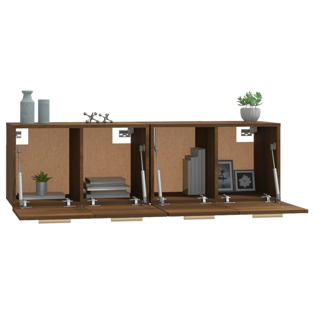 vidaXL Wandschränke 2Stk Braun Eichen-Optik 60x36,5x35cm Holzwerkstoff