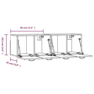 vidaXL Wandschränke 2 Stk. Betongrau 80x35x36,5 cm Holzwerkstoff