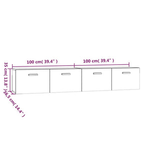 Wandschränke 2 Stk. Braun Eichen-Optik 100x36,5x35 cm Stilecasa