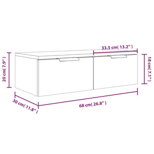 vidaXL Wandschränke 2 Stk. Sonoma-Eiche 68x30x20 cm Holzwerkstoff