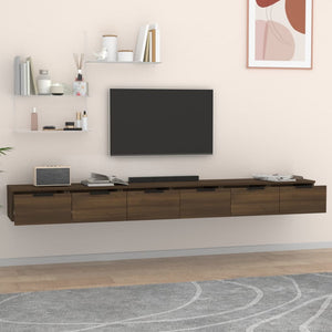 Wandschränke 2Stk. Braun Eichen-Optik 102x30x20cm Holzwerkstoff Stilecasa