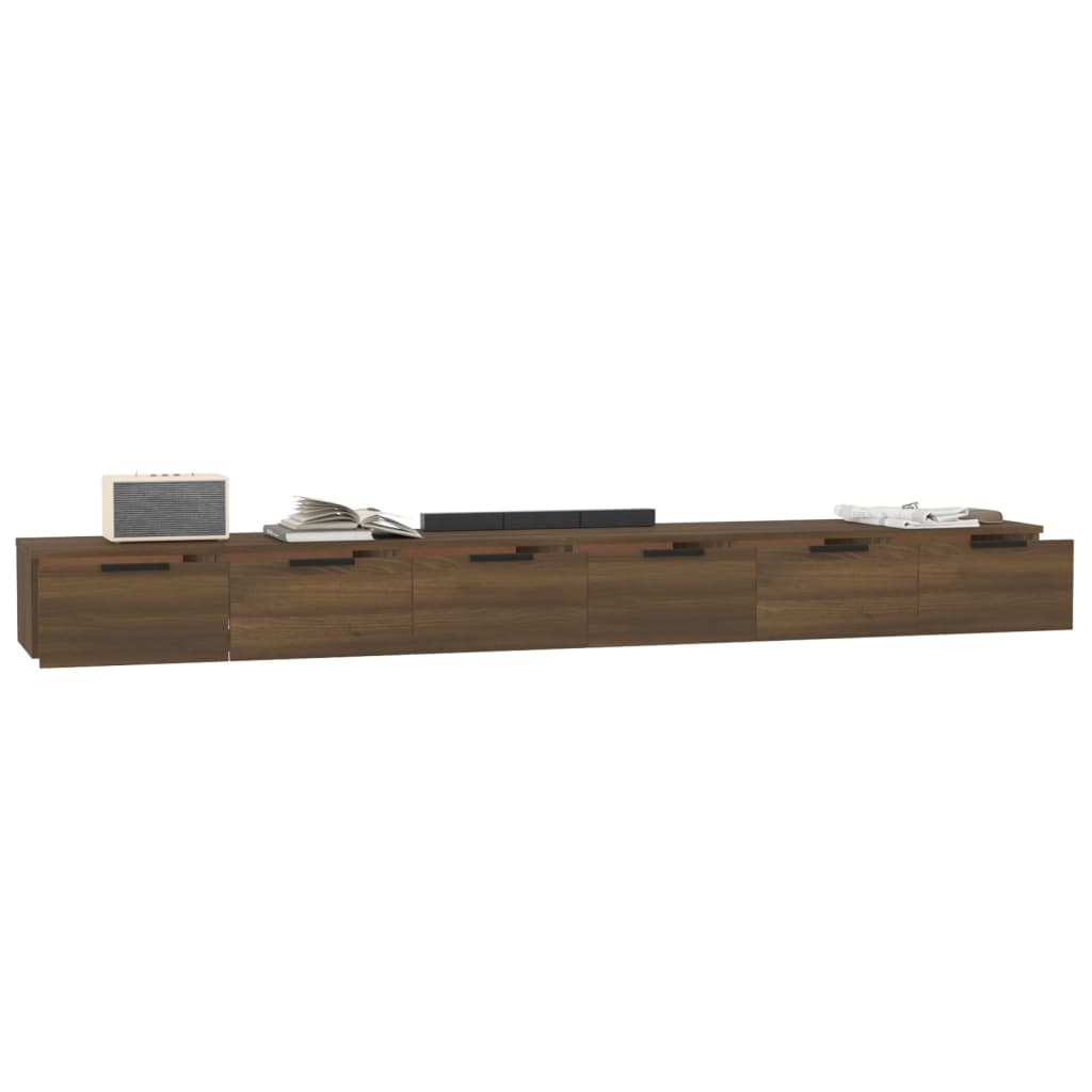 Wandschränke 2Stk. Braun Eichen-Optik 102x30x20cm Holzwerkstoff Stilecasa