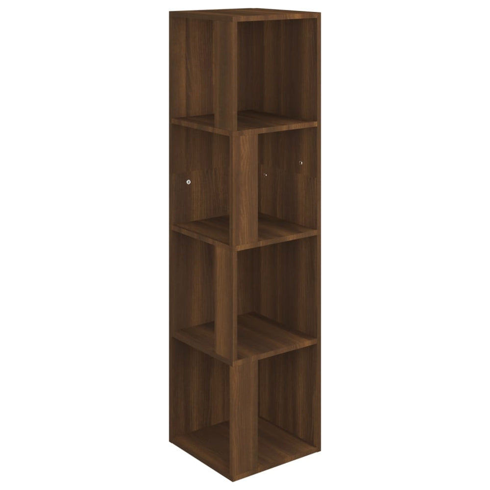 Eckregal Braun Eichen-Optik 33x33x132 cm Holzwerkstoff Stilecasa