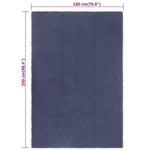 vidaXL Teppich Rechteckig Marineblau 180x250 cm Baumwolle