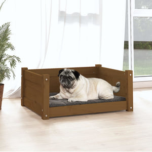 Hundebett Honigbraun 65,5x50,5x28 cm Massivholz Kiefer