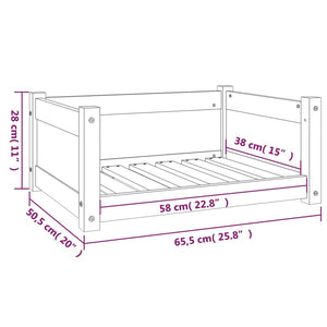 Hundebett Honigbraun 65,5x50,5x28 cm Massivholz Kiefer