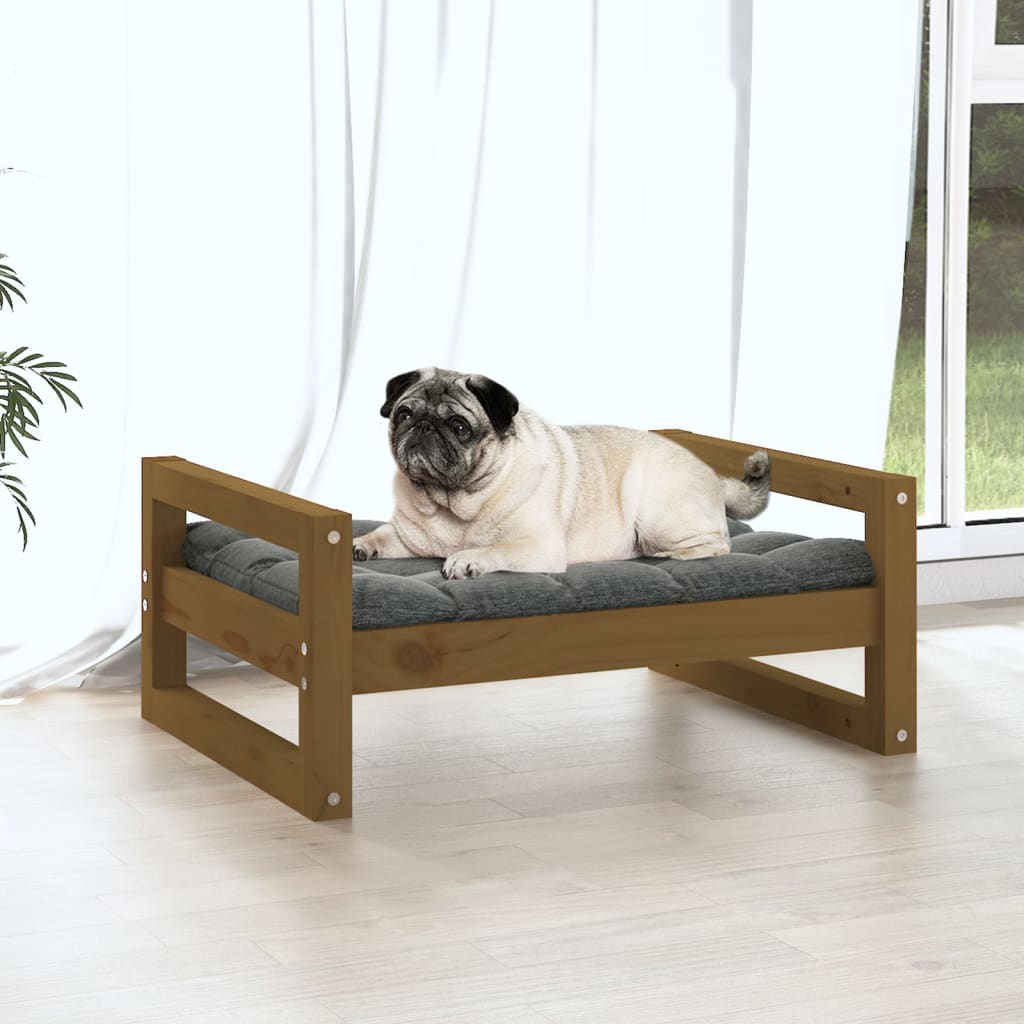 vidaXL Hundebett Honigbraun 65,5x50,5x28 cm Massivholz Kiefer