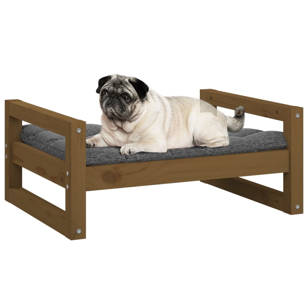 vidaXL Hundebett Honigbraun 65,5x50,5x28 cm Massivholz Kiefer