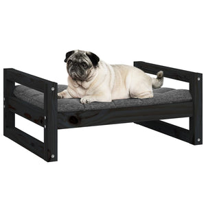 Hundebett Schwarz 65,5x50,5x28 cm Massivholz Kiefer