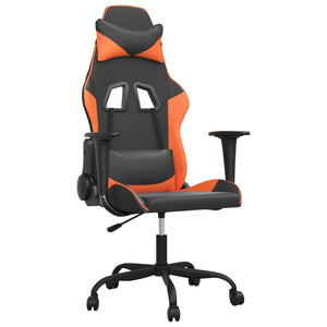 vidaXL Gaming-Stuhl mit Massagefunktion Schwarz und Orange Kunstleder