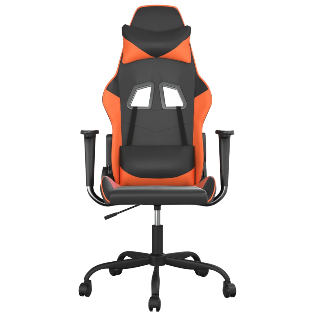 vidaXL Gaming-Stuhl mit Massagefunktion Schwarz und Orange Kunstleder