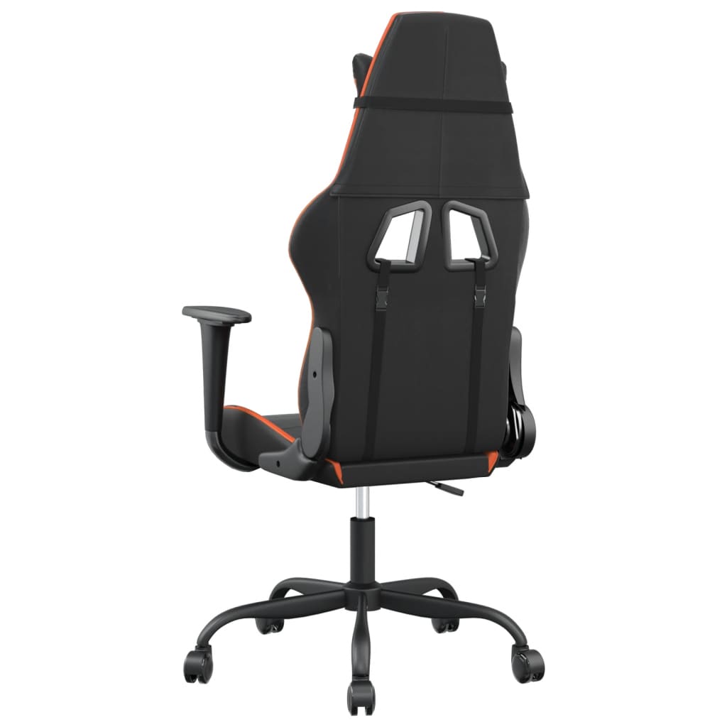 vidaXL Gaming-Stuhl mit Massagefunktion Schwarz und Orange Kunstleder