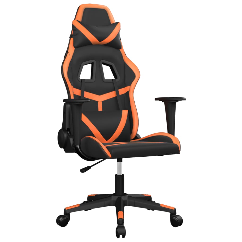 vidaXL Gaming-Stuhl mit Massagefunktion Schwarz und Orange Kunstleder