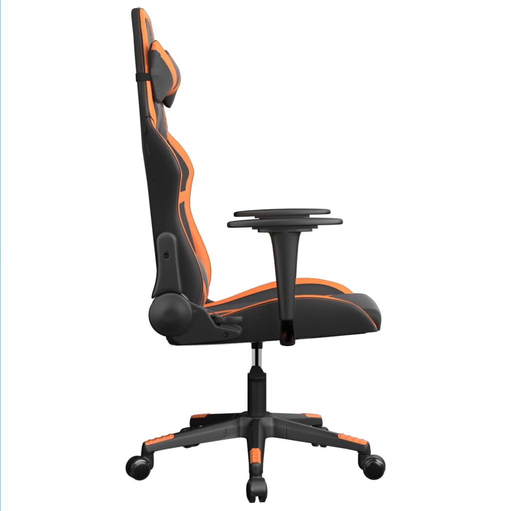 vidaXL Gaming-Stuhl mit Massagefunktion Schwarz und Orange Kunstleder