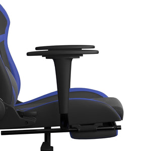 vidaXL Gaming-Stuhl mit Massage & Fußstütze Schwarz & Blau Kunstleder