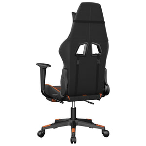 vidaXL Gaming-Stuhl mit Massage & Fußstütze Schwarz Orange Kunstleder