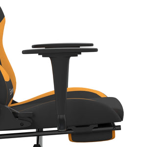 vidaXL Gaming-Stuhl mit Massage & Fußstütze Schwarz und Orange Stoff