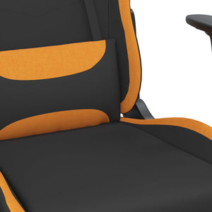 vidaXL Gaming-Stuhl mit Massage & Fußstütze Schwarz und Orange Stoff