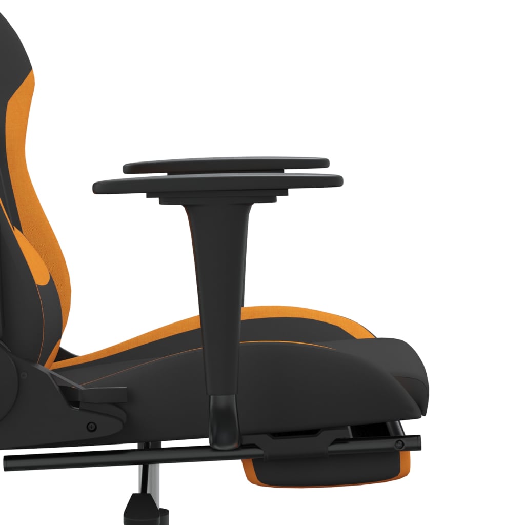 vidaXL Gaming-Stuhl mit Massage & Fußstütze Schwarz und Orange Stoff