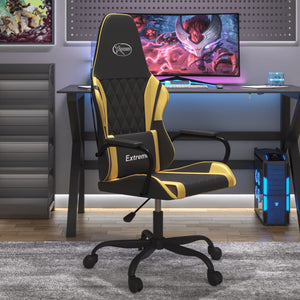 vidaXL Gaming-Stuhl mit Massagefunktion Schwarz & Golden Kunstleder