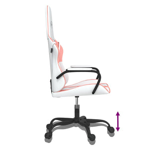 vidaXL Gaming-Stuhl mit Massagefunktion Weiß und Rosa Kunstleder