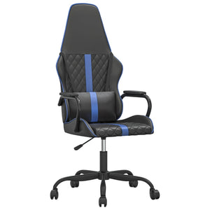 Gaming-Stuhl mit Massagefunktion Blau und Schwarz Kunstleder