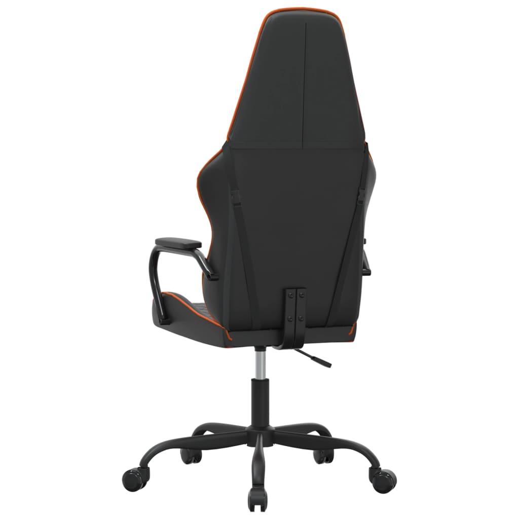 Gaming-Stuhl mit Massagefunktion Orange und Schwarz Kunstleder