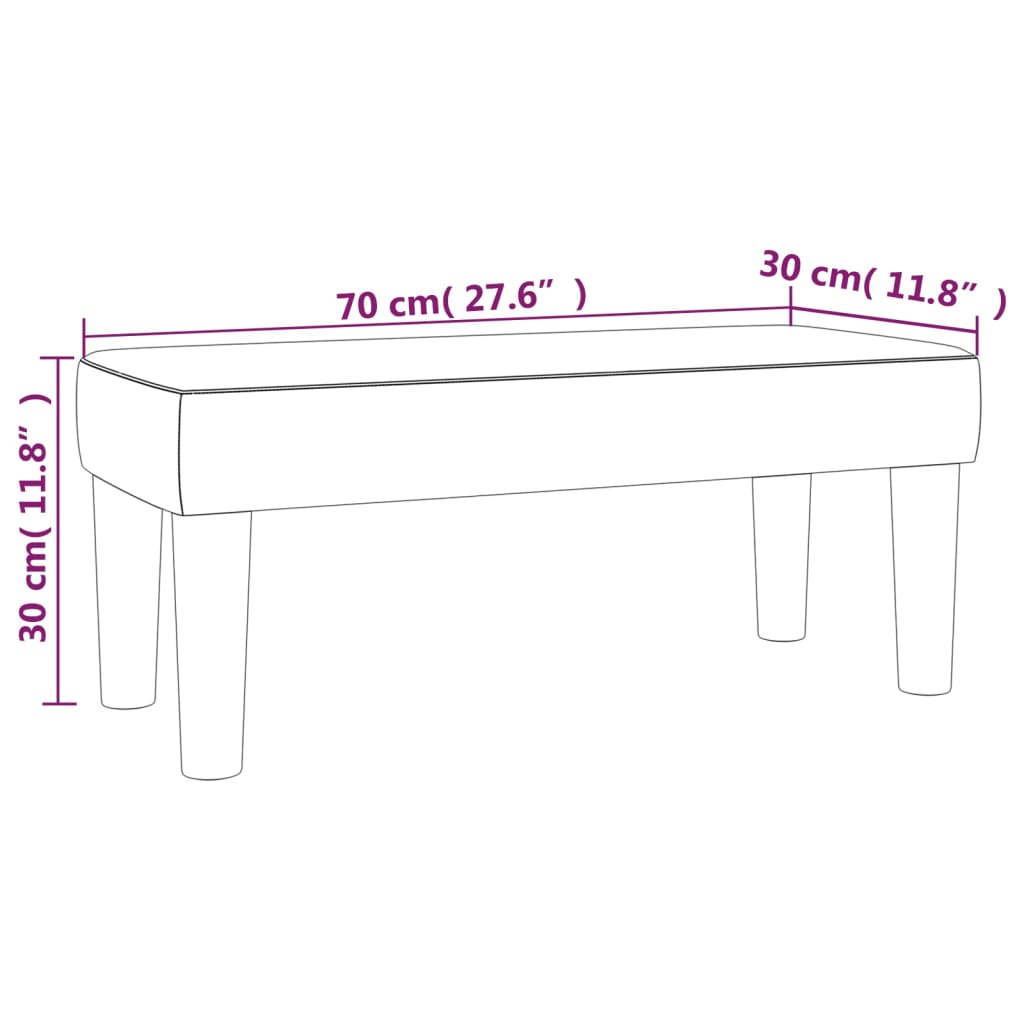 Sitzbank Hellgrau 70x30x30 cm Stoff Stilecasa