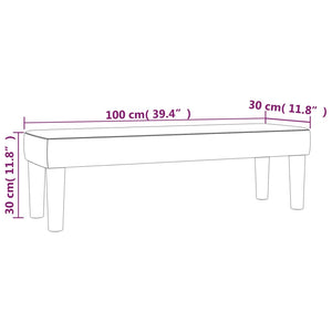 Sitzbank Hellgrau 100x30x30 cm Stoff Stilecasa