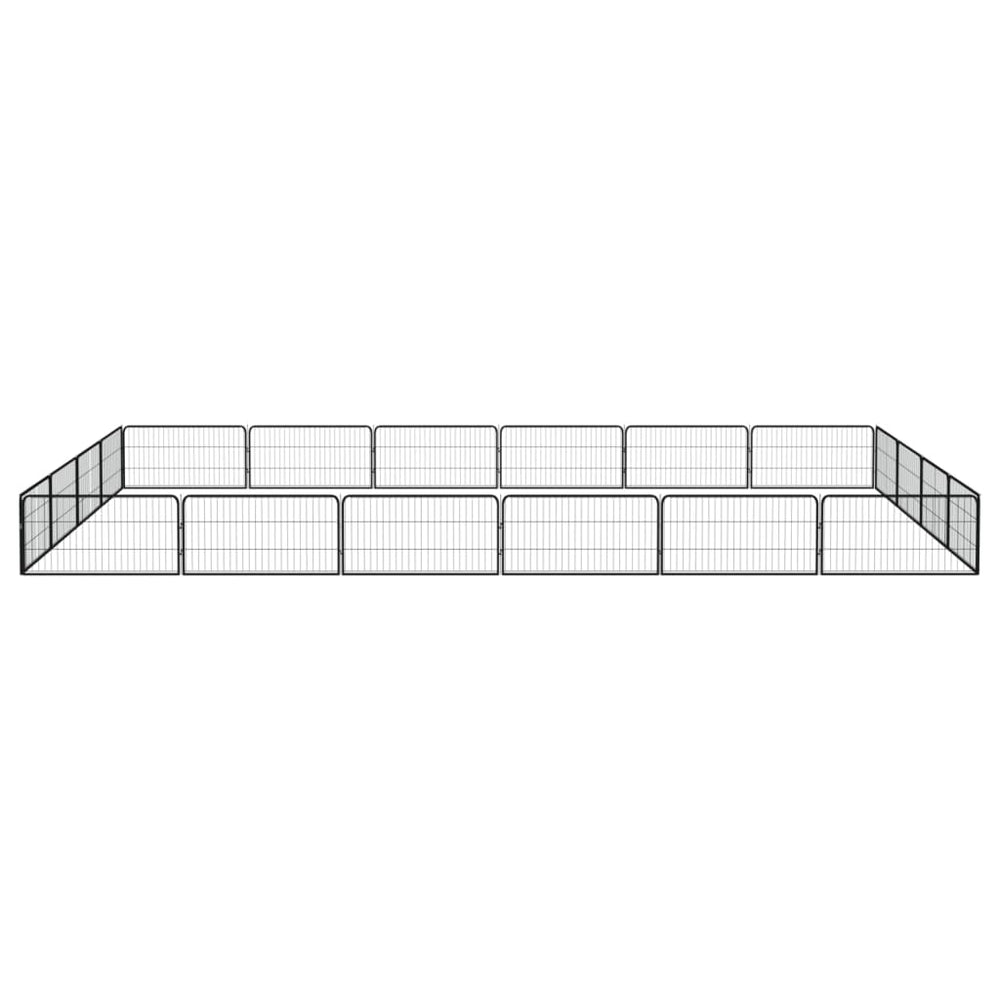 20-tlg. Hundelaufstall Schwarz 100x50cm Stahl Pulverbeschichtet Stilecasa