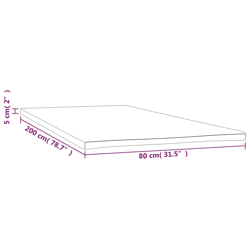 Matratzenauflage 80x200x5 cm