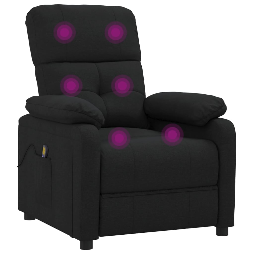 vidaXL Massagesessel Schwarz Stoff