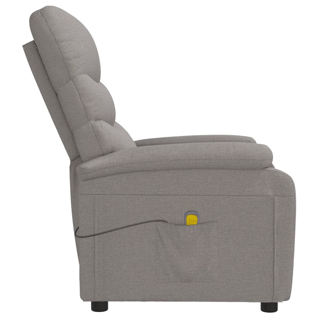 vidaXL Massagesessel Taupe Stoff