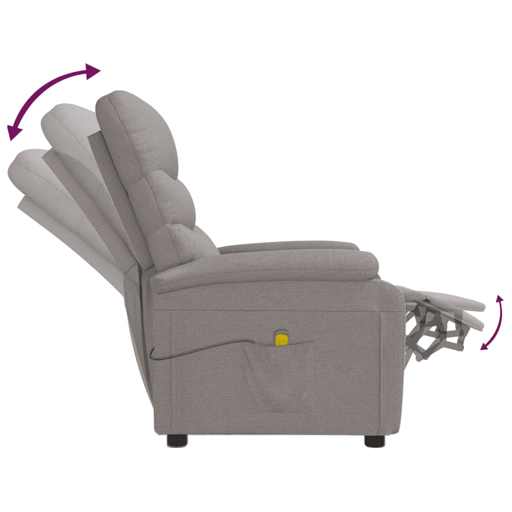 vidaXL Massagesessel Taupe Stoff