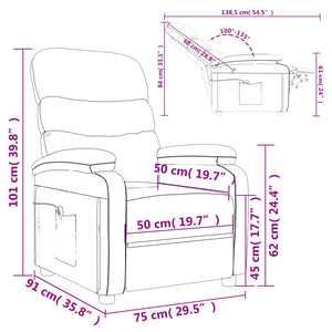 vidaXL Massagesessel Taupe Stoff