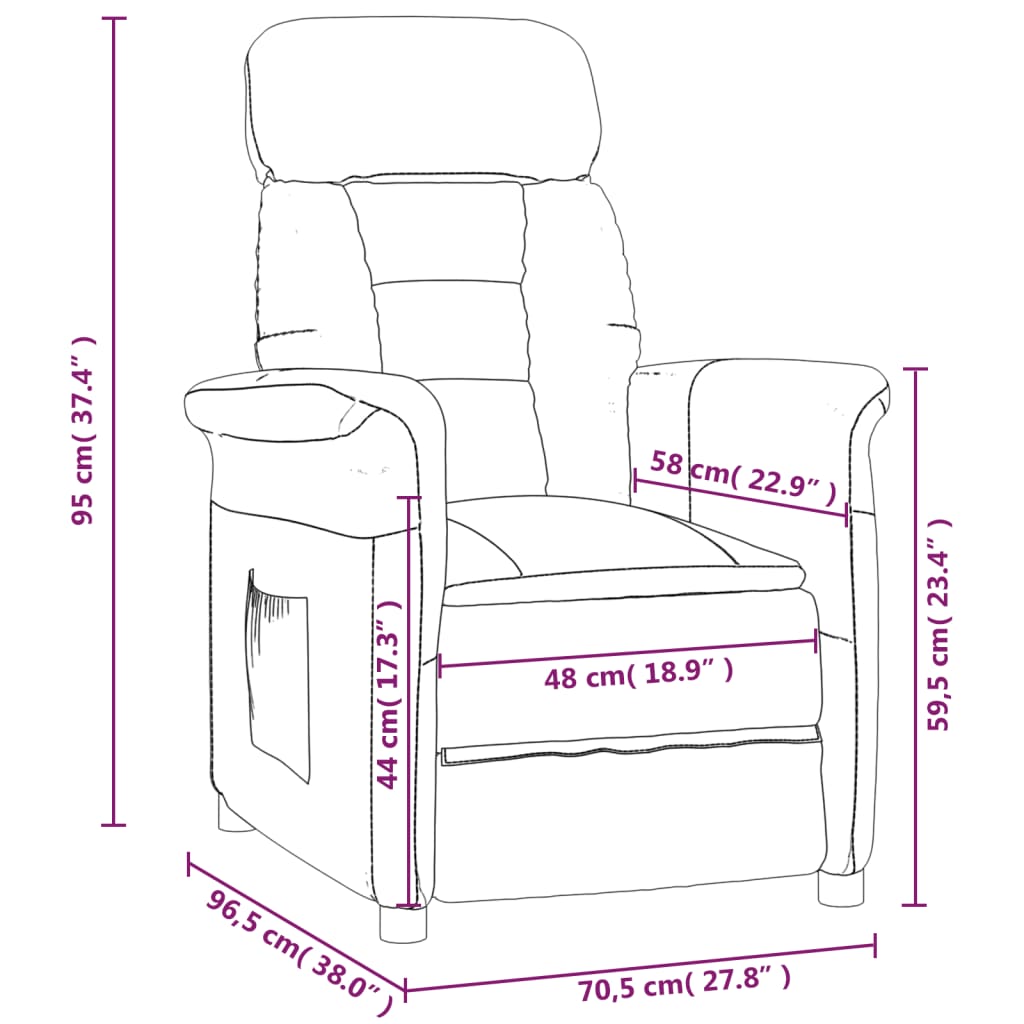 vidaXL Relaxsessel Beige Mikrofasergewebe