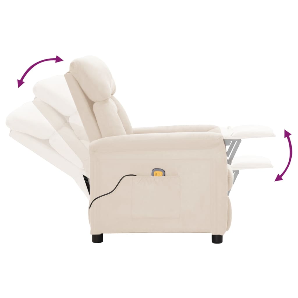 vidaXL Massagesessel Beige Mikrofasergewebe