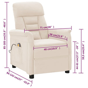 vidaXL Massagesessel Beige Mikrofasergewebe