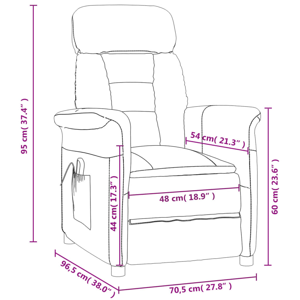 vidaXL Massagesessel Beige Mikrofasergewebe